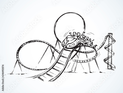 Roller coaster. Vector drawing