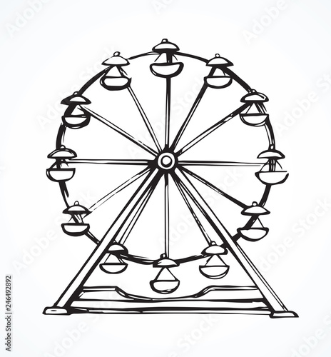 Ferris wheel. Vector drawing
