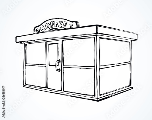 Shop stall. Vector drawing