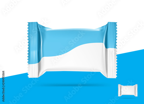 Realistic package mockup. Front and side view. Layered vector illustration. Easy to use for presentation your product, idea, design. Taking your 2D designs into 3D. EPS10.