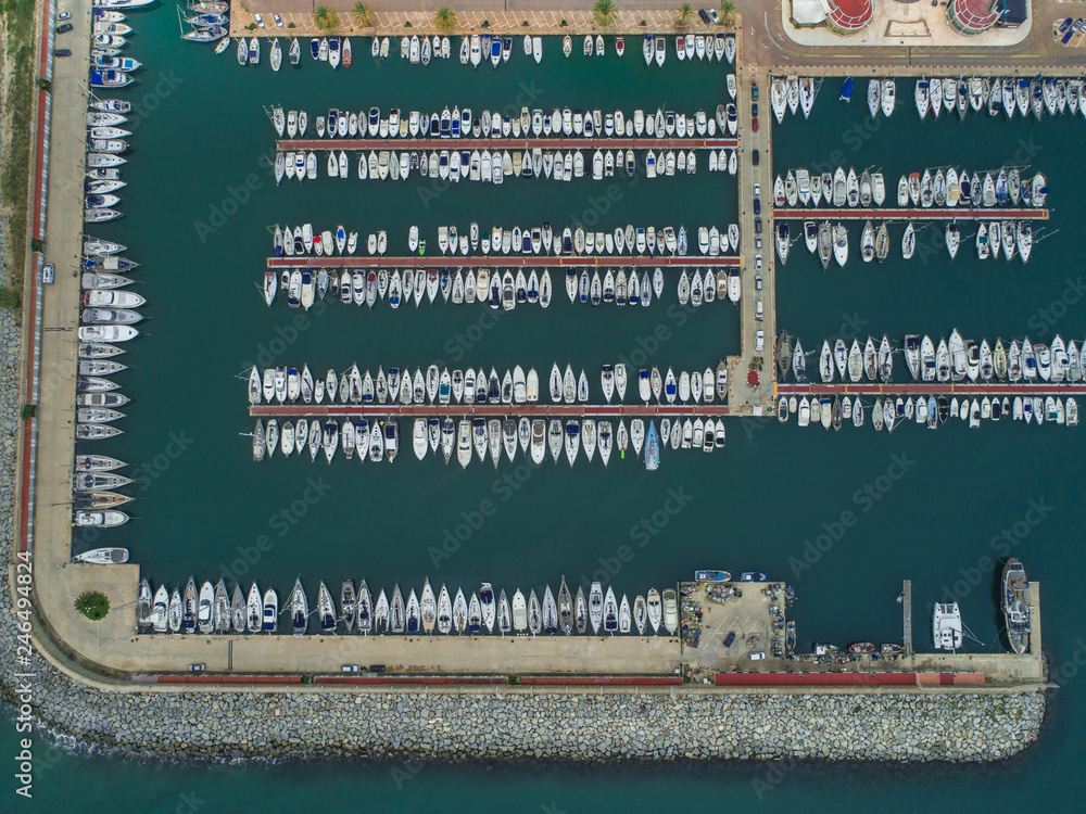 Aerial photo of sea port and a yacht club of Montgat at sunset, east of Barcelona, Spain 4 Aerial photo of sea port and a yacht club of Montgat at sunset, east of Barcelona, Spain 4