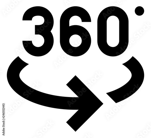 Rotate 360 Around Vector Icon