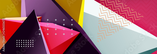 3d triangular shapes geometric background. Origami style pattern with triange shapes for decorative design. Poster design. Line design. Modern presentation template