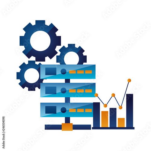 database server chart and gears