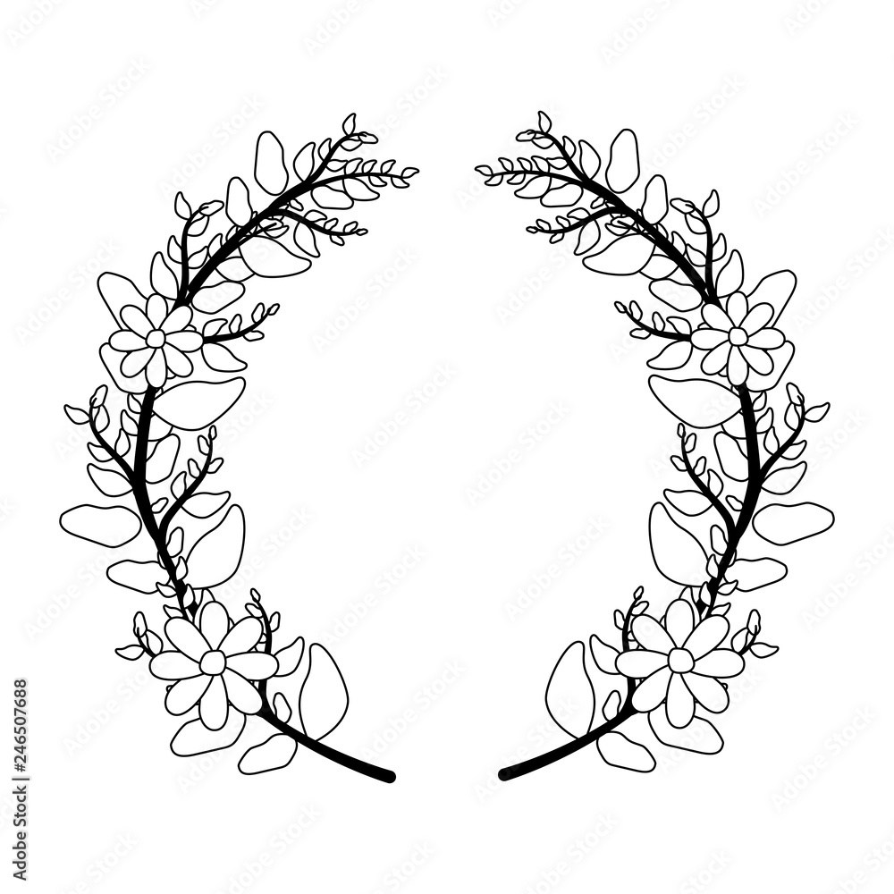 Fototapeta premium wreath flower foliage floral