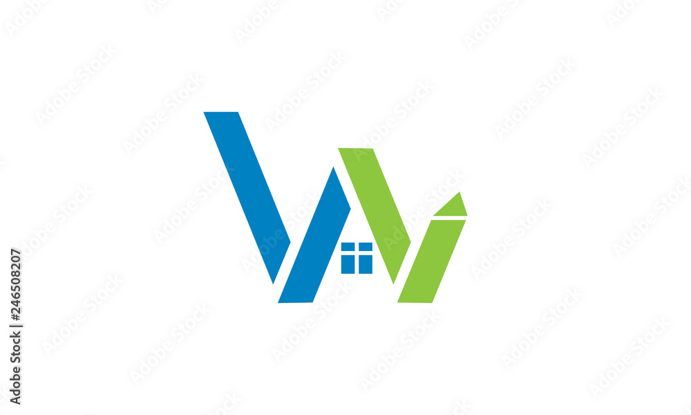 Abstract W letter house vector Abstract W letter house vector