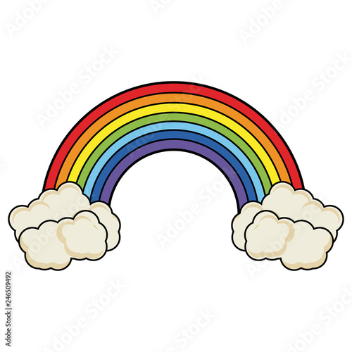 Rainbow with clouds