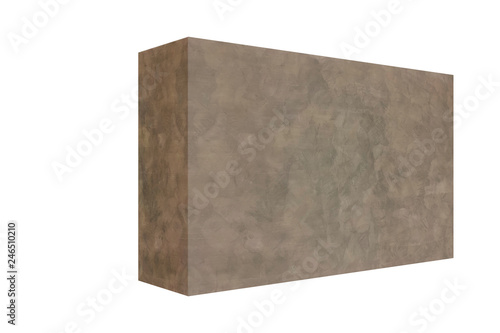 abstract perspective oblique brick wall isolated on white background for interior or architecture decorated