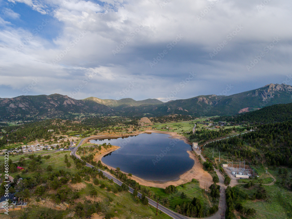 Aerial Overlooking Rocky Mountain National Park 02