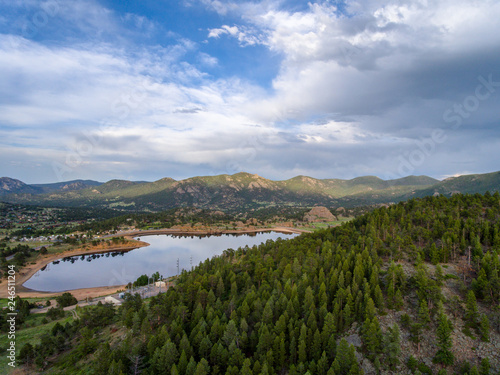 Aerial Overlooking Rocky Mountain National Park 04