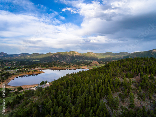 Aerial Overlooking Rocky Mountain National Park 03