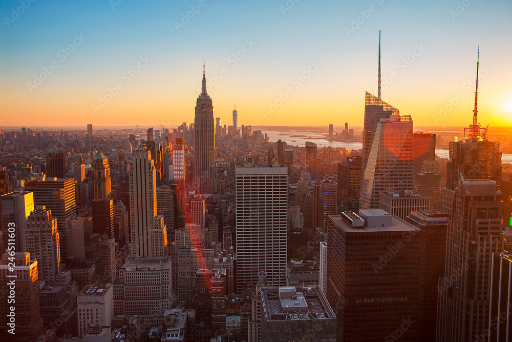 sunset in New York