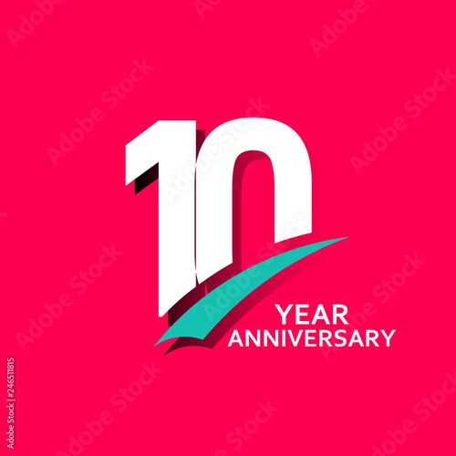 10 Year Anniversary Vector Template Design Illustration