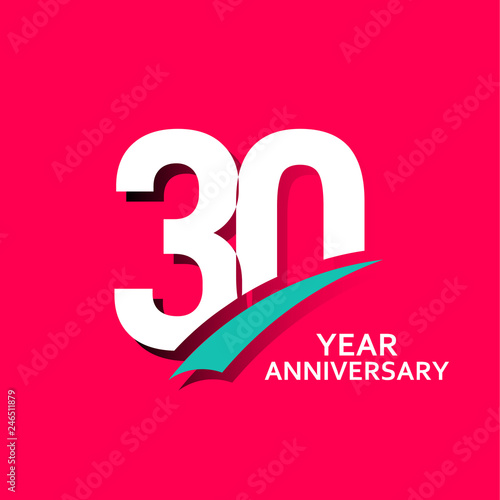 30 Year Anniversary Vector Template Design Illustration