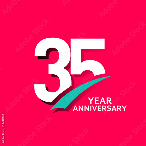 35 Year Anniversary Vector Template Design Illustration