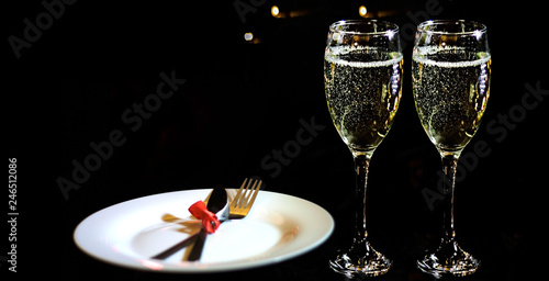 Valentine's Day background. Romantic dinner concept.