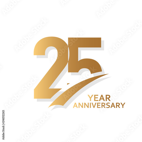 25 Year Anniversary Vector Template Design Illustration