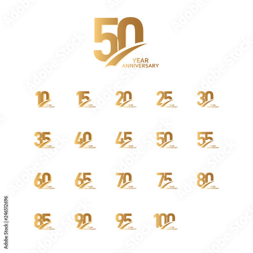 Year Anniversary Set Vector Template Design Illustration