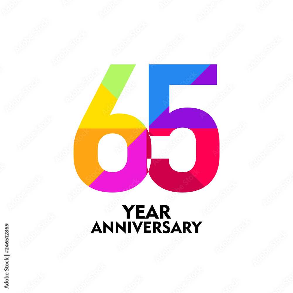 65 Year Anniversary Vector Template Design Illustration 65 Year Anniversary Vector Template Design Illustration