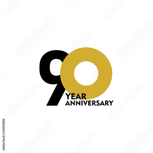 90 Year Anniversary Vector Template Design Illustration