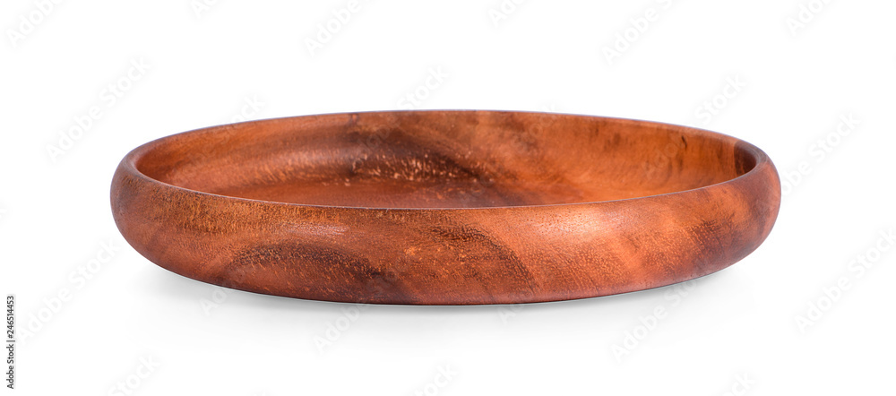 Wooden tray isolated on white background Wooden tray isolated on white background