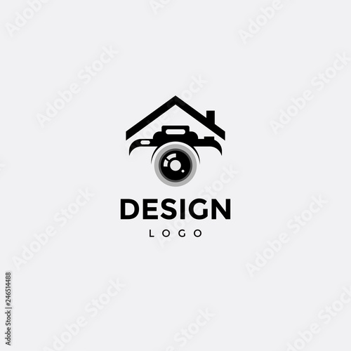Vector logo design, photography icon and home
