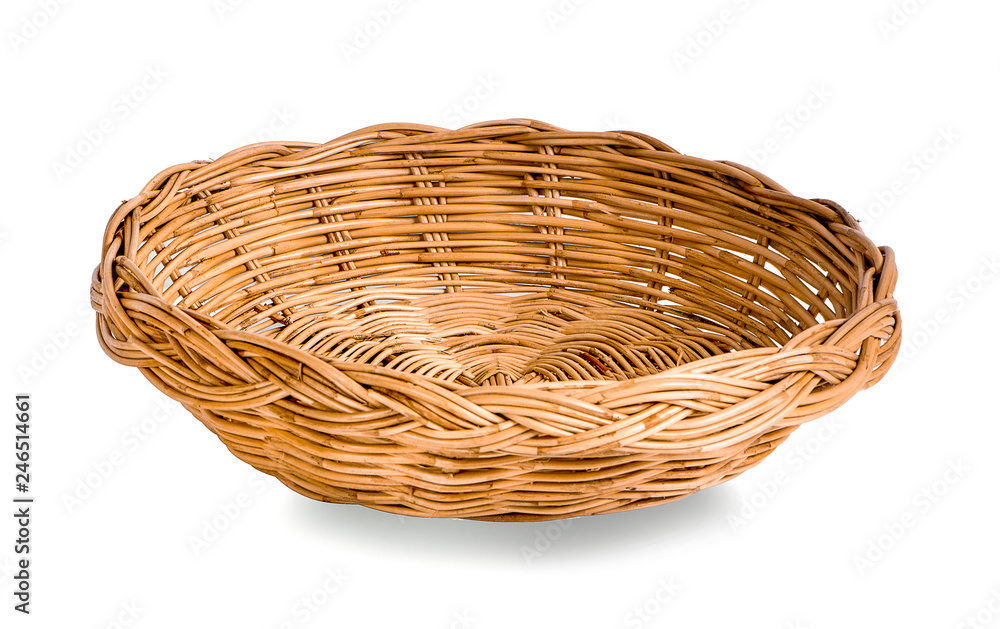 Woven basket isolated on white background Woven basket isolated on white background