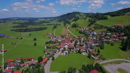 Aerial view of Kranzegg near Rettenberg, Allgau Alps, Allgau, Swabia, Bavaria, Germany, Europe photo