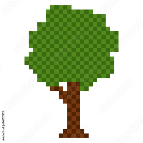 Isolated pixelated tree icon