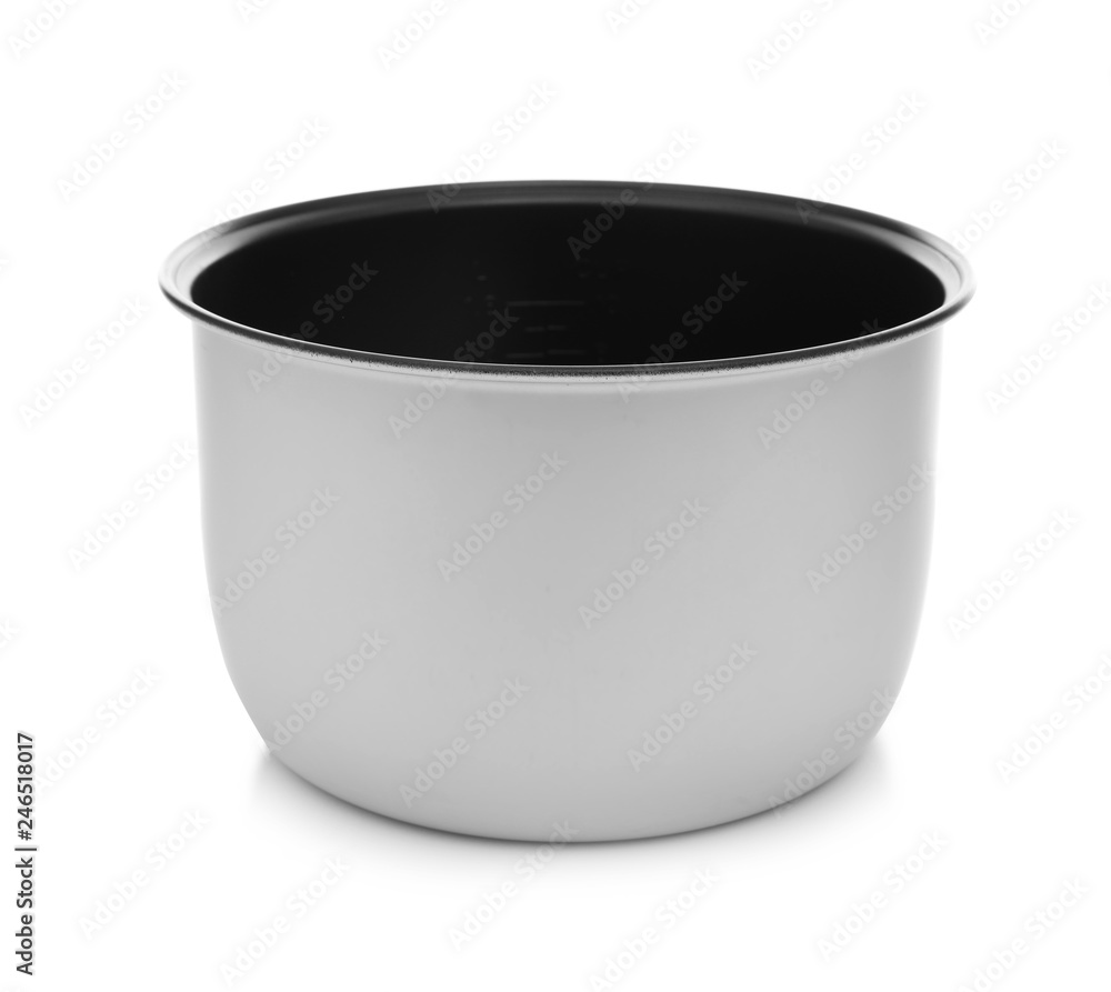 Modern multi cooker inner bowl on white background Modern multi cooker inner bowl on white background