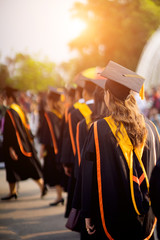Graduates in graduation ceremony