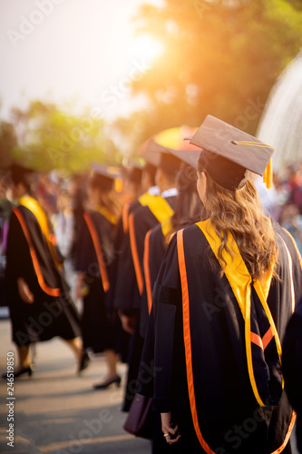 Graduates in graduation ceremony