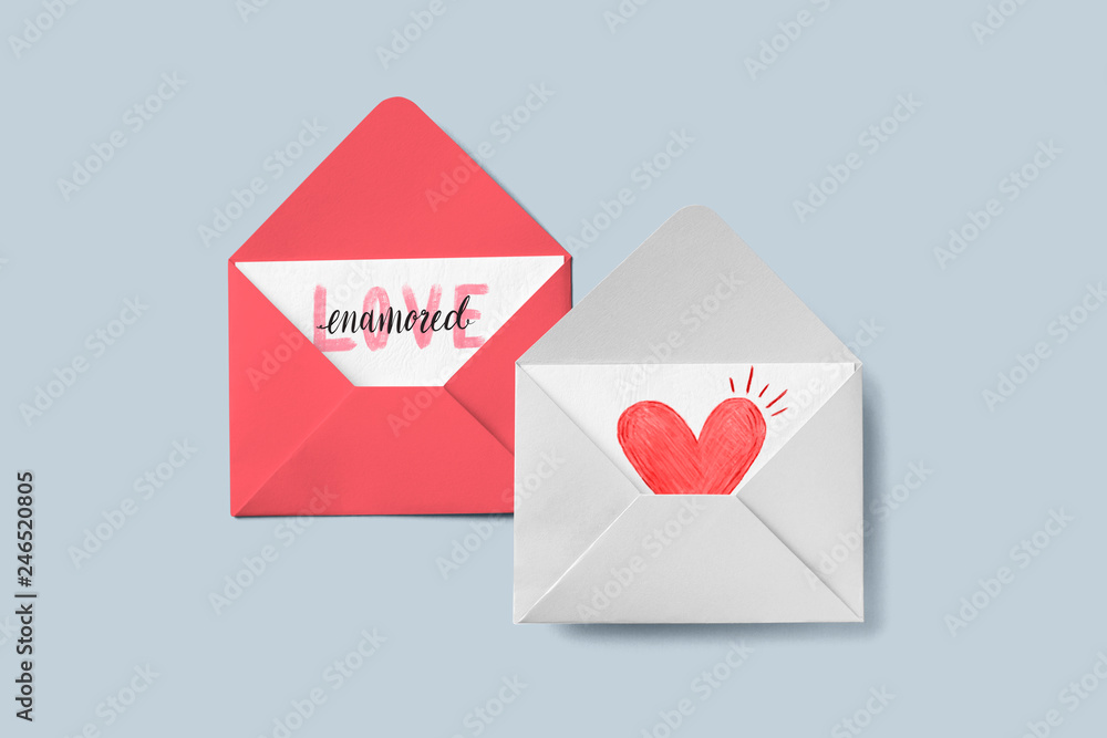 Love cards in envelopes Love cards in envelopes