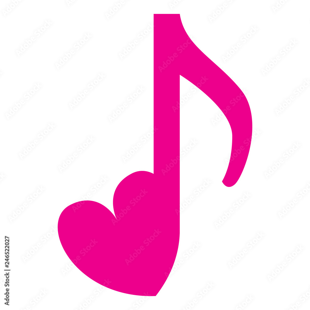 vector illustration of note music love vector illustration of note music love