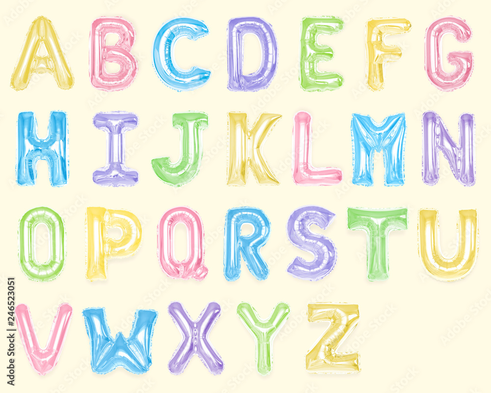 Set of colorful capital alphabet balloons Set of colorful capital alphabet balloons