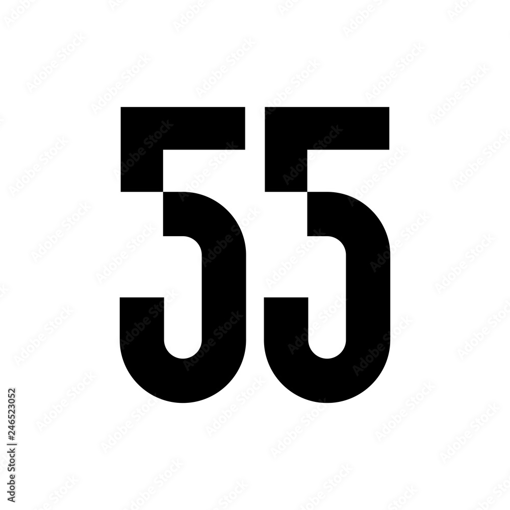 55 fifty five number logo vector icon sign 55 fifty five number logo vector icon sign