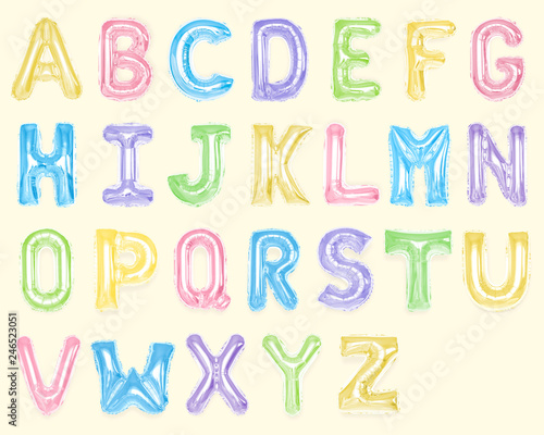 Set of colorful capital alphabet balloons