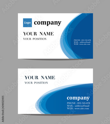 名刺デザイン　ラウンドブルー