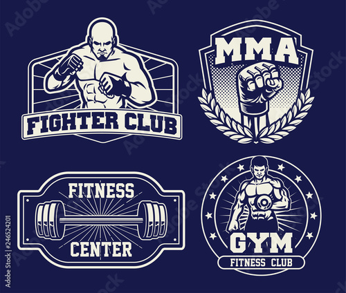 mma training badge set
