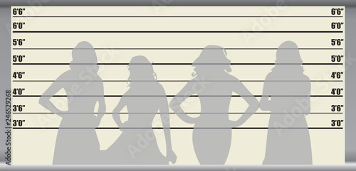 Women and police lineup