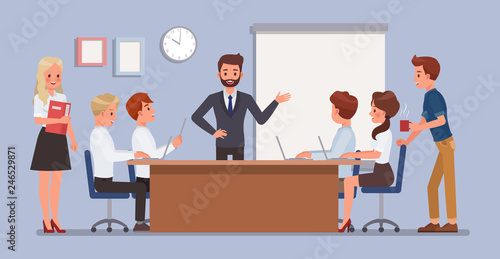 Business people working in office character vector design.