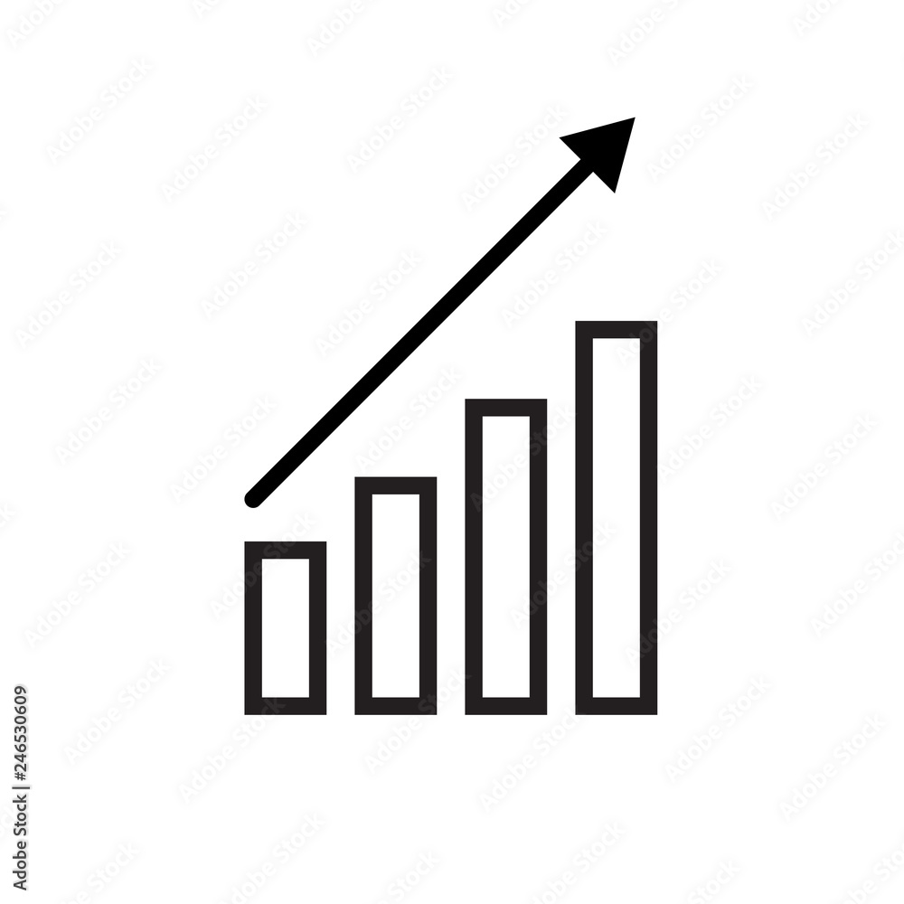 Growing graph icon, vector eps 10 Growing graph icon, vector eps 10