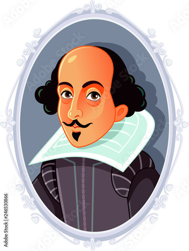 Canvas-taulu William Shakespeare Vector Caricature