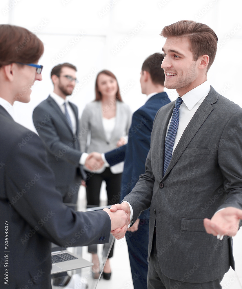 handshake of business partners after the briefing handshake of business partners after the briefing