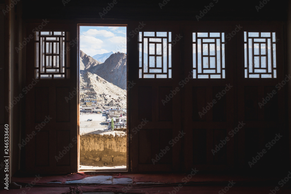 Open window of the ancient palace of Leh Open window of the ancient palace of Leh