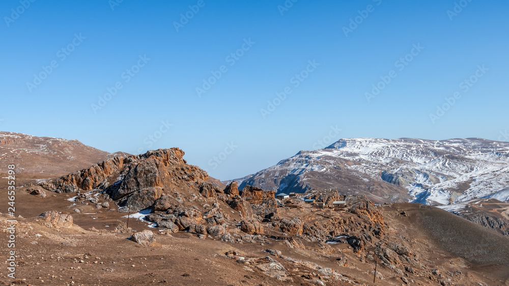 Highland ancient Gryz village in Azerbaijan