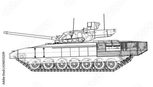 Blueprint of realistic tank