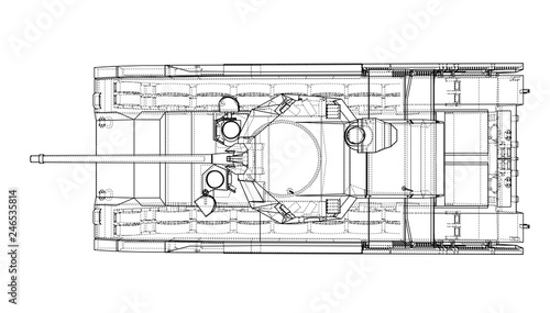 Blueprint of realistic tank