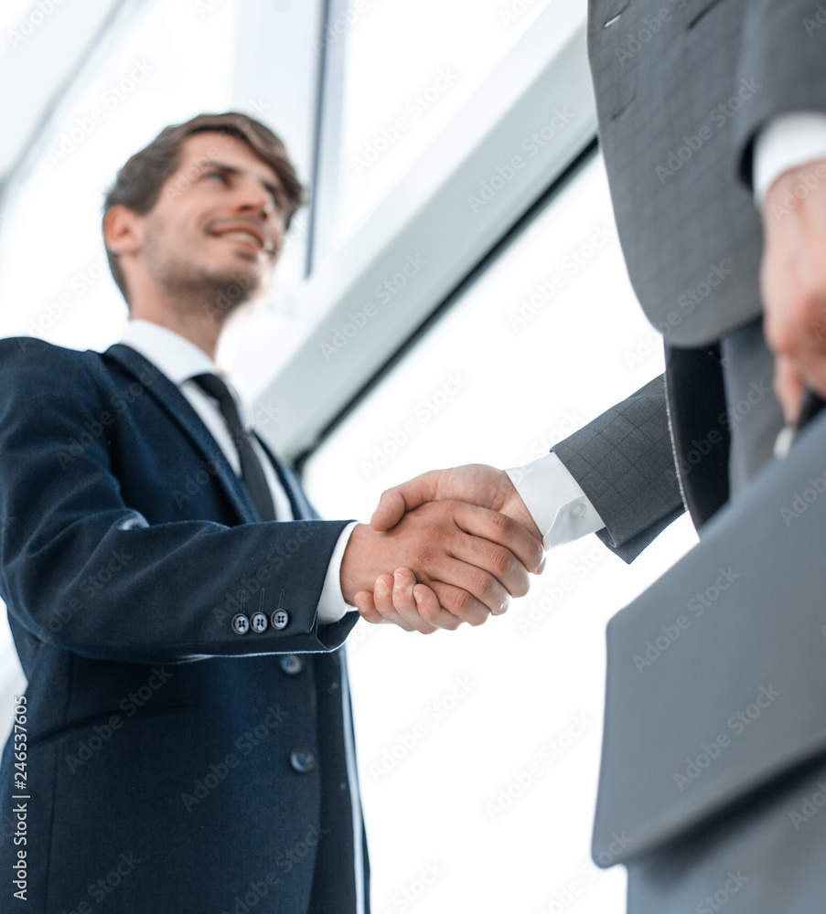 Fototapeta premium bottom view. handshake business partners in the office