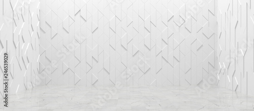 Fototapeta Naklejka Na Ścianę i Meble -  White Futuristic Room (3D Illustration)